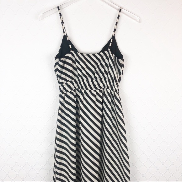 C.C. Black & White Striped Maxi Dress Festival XS - Picture 3 of 7